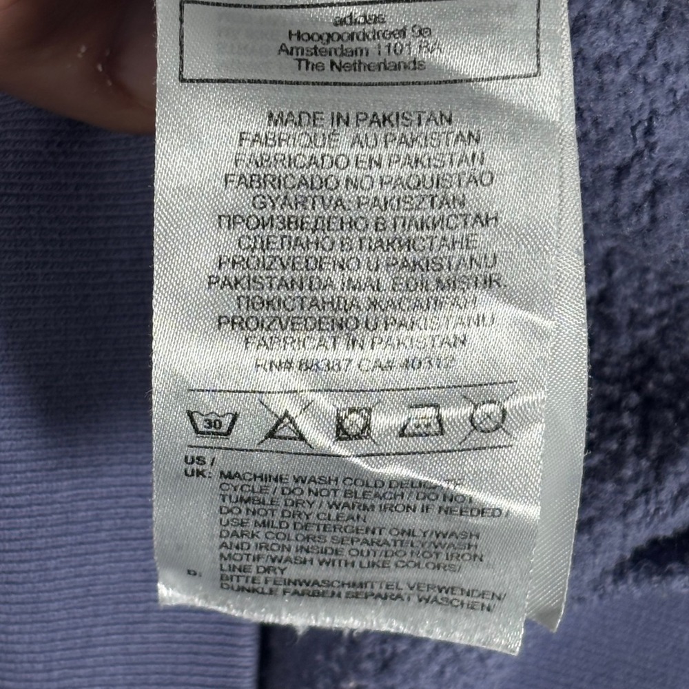 Adidas Trefoil Hoodie Pullover Lavender Fleece Logo Men's L (READ) - Picture 5 of 10